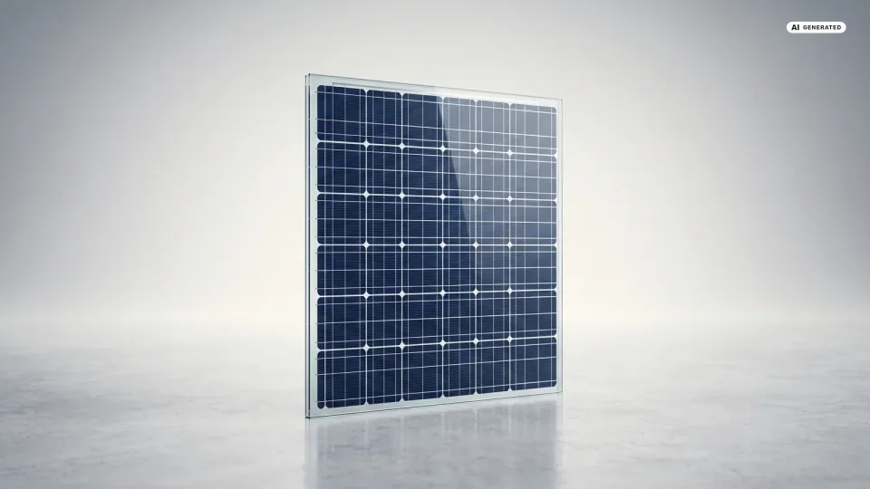 Ein bifaziales Glas-Glas-Modul am Balkongeländer, das Licht von der Vorderseite und von der hellen Wand auf der Rückseite nutzt.