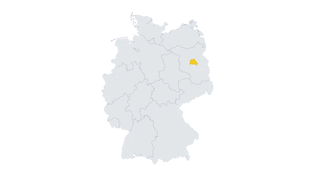 Lage-Karte: Berlin in Deutschland hervorgehoben — Balkonkraftwerk-Förderung