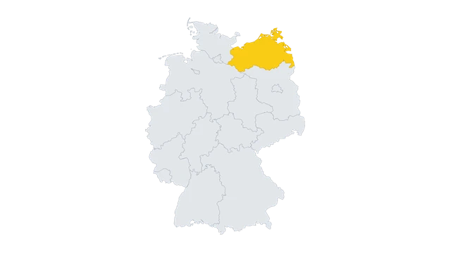 Lage-Karte: Mecklenburg-Vorpommern in Deutschland hervorgehoben — Balkonkraftwerk-Förderung