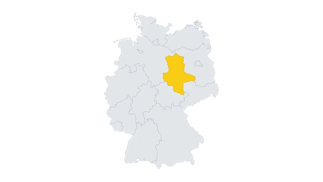 Lage-Karte: Sachsen-Anhalt in Deutschland hervorgehoben — Balkonkraftwerk-Förderung